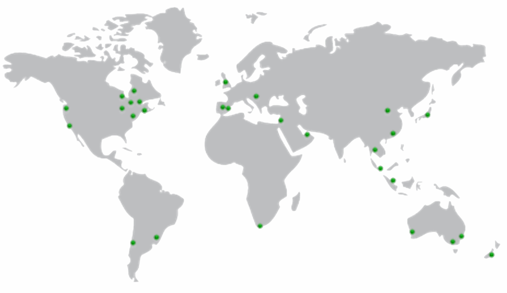 World Map with Management Advisors Site Locations